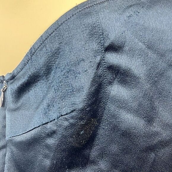 Marissa Webb collective one shoulder tie dress Flaws size 0 Navy Blue - Picture 11 of 12